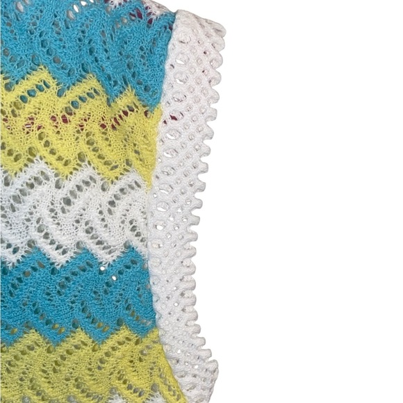 Vintage Crochet Sleeveless Tank Top grandmacore
yellow teal white striped - Picture 2 of 4